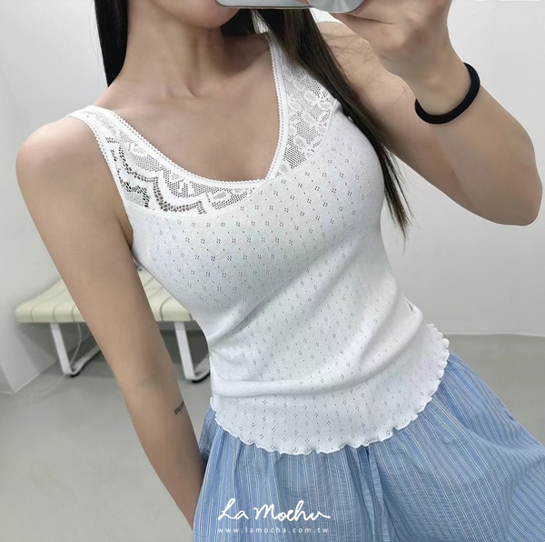 網紗蕾絲針織背心